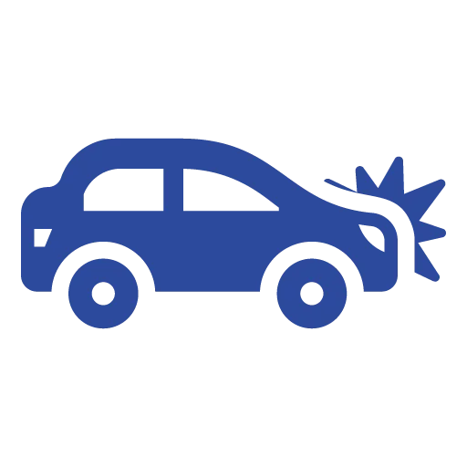 Car accident icon showing rear-end collision